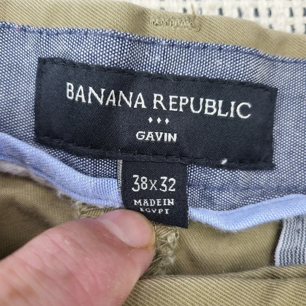 Banana Republic‎ Gavin Pants Mens 38x32 Beige Chino Straight Leg Casual Fit